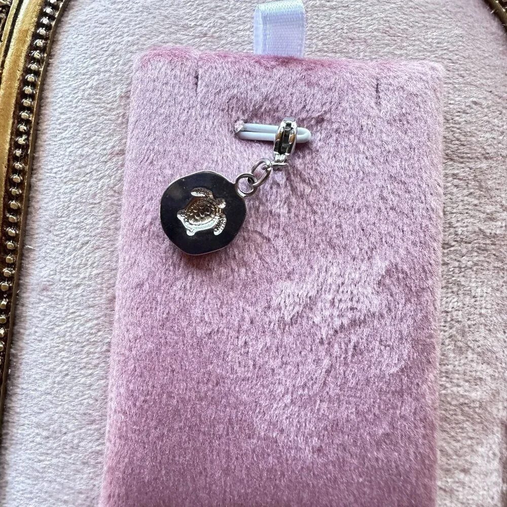 Sea Turtle Charm Pendant Stainless Steel With Lobster Claw Clasp & White Epoxy - Picture 9 of 12